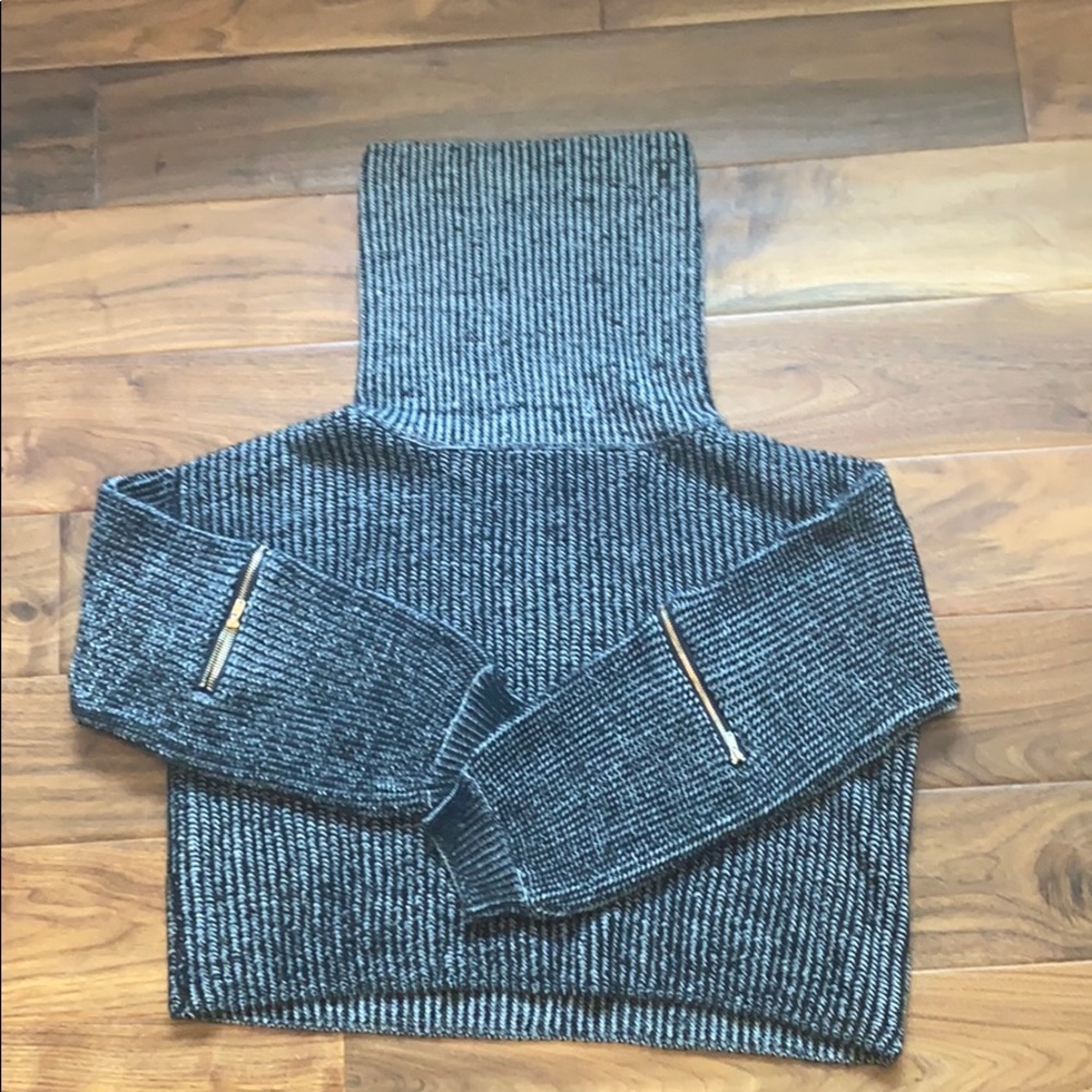 LF Rumour black and white knit turtleneck sweater